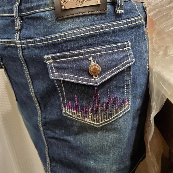 Miss Jeans Denim Mini Skirt 26 Waist Blue Jean - Picture 6 of 8
